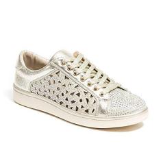 Imagem de Lady Couture Tênis feminino corte laser com strass, Paris, Dourado, 37