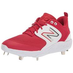 Imagem de New Balance Fresh Foam X 3000 V6 Tênis de beisebol masculino de metal, Vermelho/branco., 39
