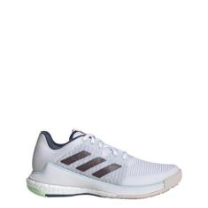 Imagem de adidas Tênis feminino Crazyflight Indoor Court, Branco/Aurora Metálico/Vermelho Brilhante, 41