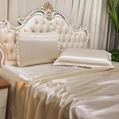 Imagem de Jogo Cama Lençol Queen Luxo Charmousse 4 Peças - Chanpagne - Casa Show