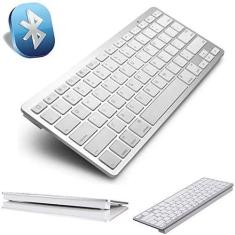Imagem de Teclado Mini Slim USB Preto bluetooth Android ios pc Teclado sem fio B