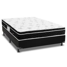 Imagem de Cama Box Casal: Colchão Molas Ortobom Nanolastic Physical Spring + Base CRC Courano Black(138x188)
