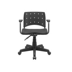 Imagem de Cadeira Ergoplax Secretária Braços Assento Estofado Preta