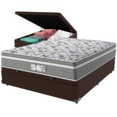 Imagem de Cama Box Baú e Colchão Evolution Molas Ensacadas Casal Probel,  Marrom