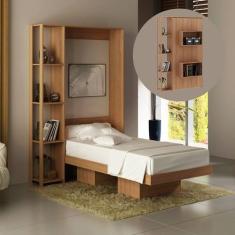 Imagem de Cama Articulada De Solteiro Com 4 Prateleiras E 2 Nichos Cm8013 Amêndo
