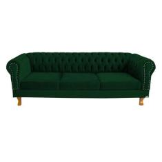 Imagem de Sofá Chesterfield Capitone Duque Suede Verde Musgo 2,30 - Novo Encanto