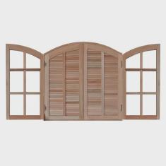 Imagem de Janela de Madeira de Abrir 120x120cm 4 Folhas Rodam