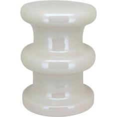 Imagem de Banqueta Banco Decorativo Jardim Gardem Cerâmica 45x33x33cm Creme