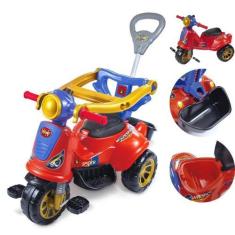Imagem de Triciclo Motoca Infantil De Passeio E Pedal Carrinho Andador Empurrado