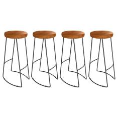 Imagem de Kit 4 Banquetas Alta Astra Base Metálica - Pallazio