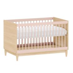 Imagem de Berço Mini Cama Tomi - Carvalho Malva com Rosa