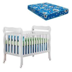 Imagem de Berço Americano Lila Branco Brilho com Colchão - Carolina - Carolina B