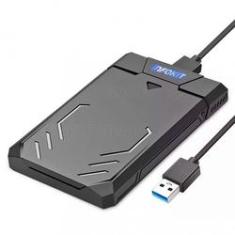 Imagem de Case para HD Externo USB 3.0 Fast 5Gbps Gaveta para SSD HDD SATA II 2.5" 3TB LED Rgb + Capa Proteção