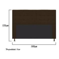 Imagem de Cabeceira Estofada Dama 160 Cm Queen Size com Botonê Marrom