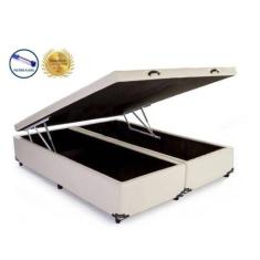 Imagem de Cama Box Baú King Diamond Bege Bipartido Com Pistão A Gás - 193X203x41