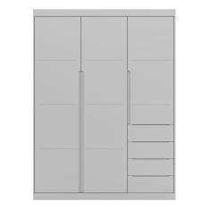 Imagem de Guarda Roupa Infantil Pietra 3 Portas e 4 Gavetas - pr Baby Cinza