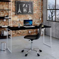 Imagem de escrivaninha studio preta e branca 150 cm