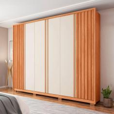 Imagem de Guarda-Roupa Casal Apollo 6 Portas 4 Gavetas Freijo/Off White - Caemmun