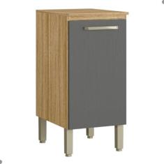 Imagem de Balcão Cozinha com Tampo e 1 Porta Ottawa Freijó Gris