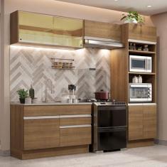 Imagem de Cozinha Completa Madesa Glamy 270012 com Armário e Balcão (sem Tampo e Pia) - Rustic