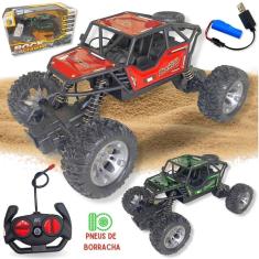 Imagem de Carrinho de Controle Remoto Estilo Off-Road Suspensão 4x4 Recarregável