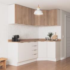 Imagem de Cozinha Modulada 6 Peças com Tampo 3 Aéreos e 3 Balcões Ipanema CabeCasa MadeiraMadeira