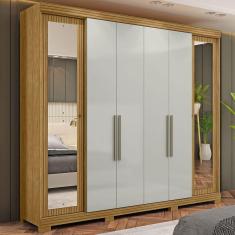 Imagem de Guarda-Roupa Casal Bogotá 6 Portas com Espelho Marrocos/Off White - Mx Móveis