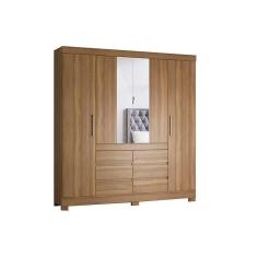 Imagem de Guarda Roupa Casal 4 Portas E 6 Gavetas c/ Espelho Cádis Amêndola Touch - Demóbile