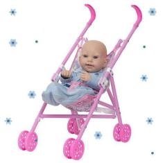 Imagem de Boneco Reborn De Silicone Luca Pode Molhar Carrinho Passeio - Cegonha