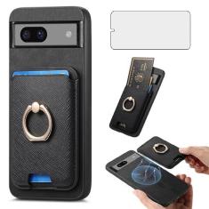 Imagem de Asuwish Capa de celular para Google Pixel 7A 5G 2023 com protetor de tela de vidro temperado, anel fino, suporte para cartão de crédito, à prova de choque, à prova de quedas, Pixel7A A7, mulheres,