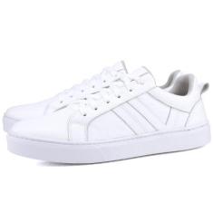 Imagem de Tênis Casual em Couro Masculino Mr. Gutt Branco, Branco, Homem, 38