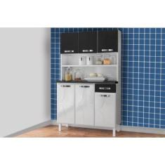 Imagem de Cozinha Compacta Rubi Smart C/6 Portas E 1 Gaveta Branco/Preto - Telas