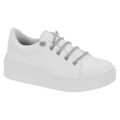 Imagem de Tênis Vizzano Casual Cadarço Strass Feminino - Branco - 40-Feminino