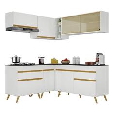 Imagem de Armário de Cozinha Completa de Canto Veneza Multimóveis V2062 Branco/dourado
