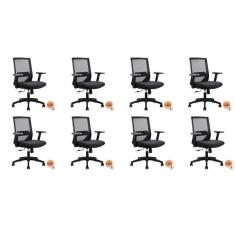 Imagem de Conjunto 8 Cadeiras Diretor Chicago Office Nr17 Preto