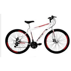 Imagem de Bicicleta Aro 29 Shimano Freio A Disco 21M. Velox Branca/Vermelho - El