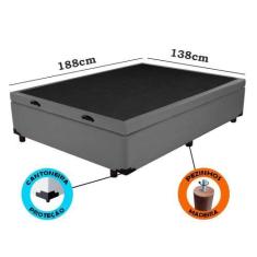 Imagem de Cama Box Baú Casal Sintético CINZA 38x138x188 - Rosana Colchões