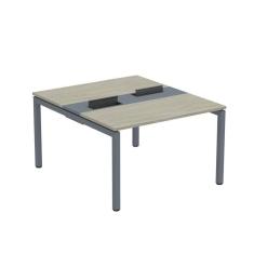 Imagem de Mesa Plataforma Dupla com Pé de Aço para Coworking 110X140/2P PDC11/14/2P Nogueira Casablanca/Grafito