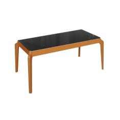 Imagem de Mesa De Sala Jantar Petra Madeira Maciça + Tampo Madeirado C- Vidro 160x90cm Carvalho-preto Fosco-vidro Preto - Kappesberg