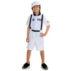 Imagem de Fantasia de Astronauta da Nasa Macacão Branco Infantil +Boné - Sulamer