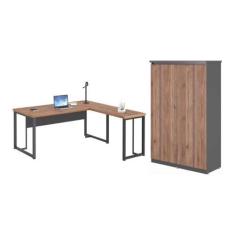 Imagem de Mesa em L e Armário Jony Noce Preto