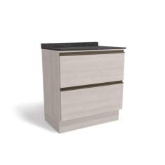 Imagem de Balcão De Cozinha Maxxi G755 2 Gavetas C/tampo 80cm Branco/cinzel - Kappesberg