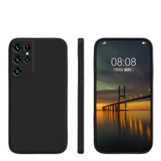 Imagem de Capas quadradas de silicone líquido para Samsung S22 S21 S20 FE Plus Note 10 20 Ultra A32 A42 A52S A72 A53 A13 5G Capa macia à prova de choque, preta, para S20 Plus