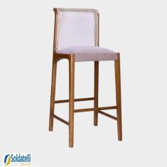 Imagem de Banqueta Bragança Estrutura Nozes Vários Tecidos Em Linho E Veludo- Qu