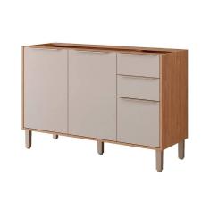 Imagem de Balcão De Cozinha Esplêndida 3 Portas E 2 Gavetas S/tampo 120cm Freijo/off White - Mgm