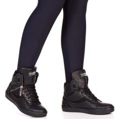 Imagem de Tenis Botinha Sneakers Feminino Couro Para Treinos Extremos Fashion-Feminino