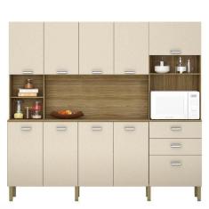 Imagem de Armario De Cozinha Compacta 10 Portas 2 Gavetas Espaço Forno Kits Para