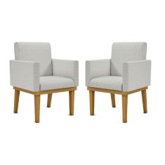 Imagem de Kit 02 Cadeiras Escritório Reforçadas Recepção Luxo Cinza