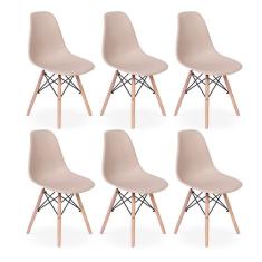 Imagem de Conjunto 6 Cadeiras Charles Eames Eiffel Wood Base Madeira - Nude