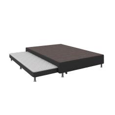 Imagem de Base para Cama Box Casal Nero com Colchão Auxiliar Solteiro Espuma D28 Preta e Branca